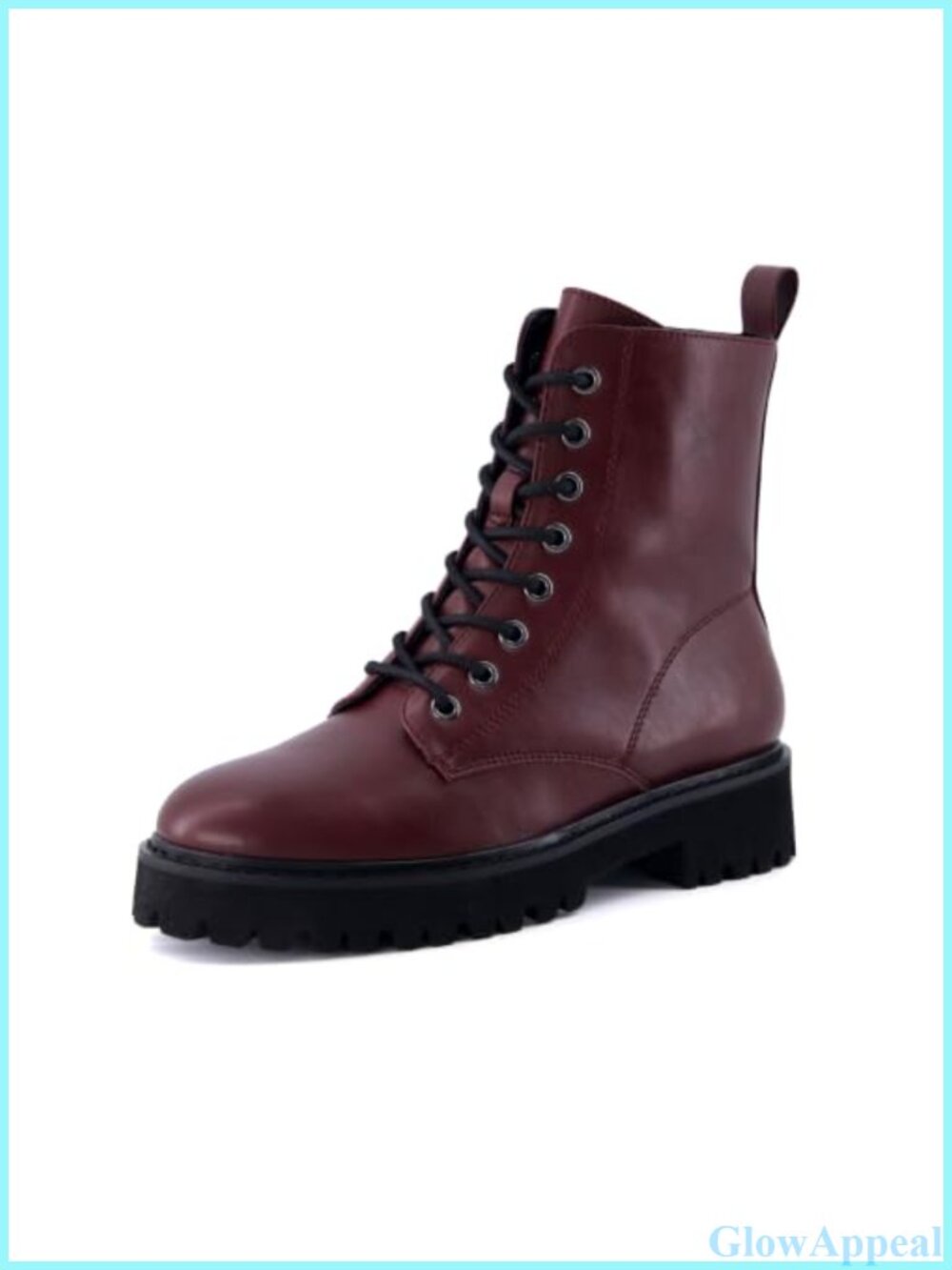 Combat Boots Women Lace-Up Side Zipper Chunky Lug Sole Ankle Boots